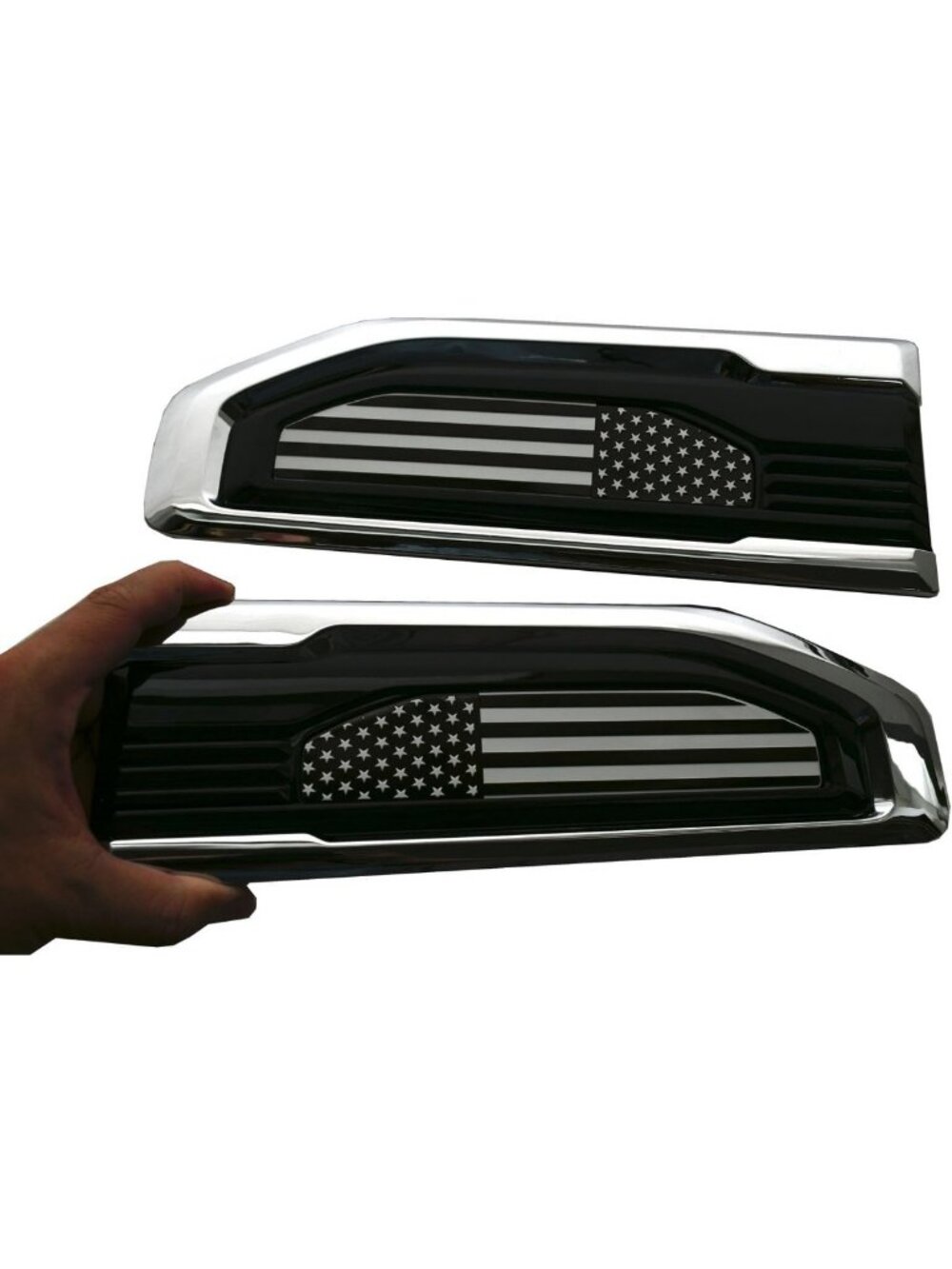 Custom USA Flag 3D Car Badge Emblems Kit for GMC Sierra 2019-2026, V8 Side Vent